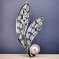 Feather and Pearl Brooch in Silver Plating