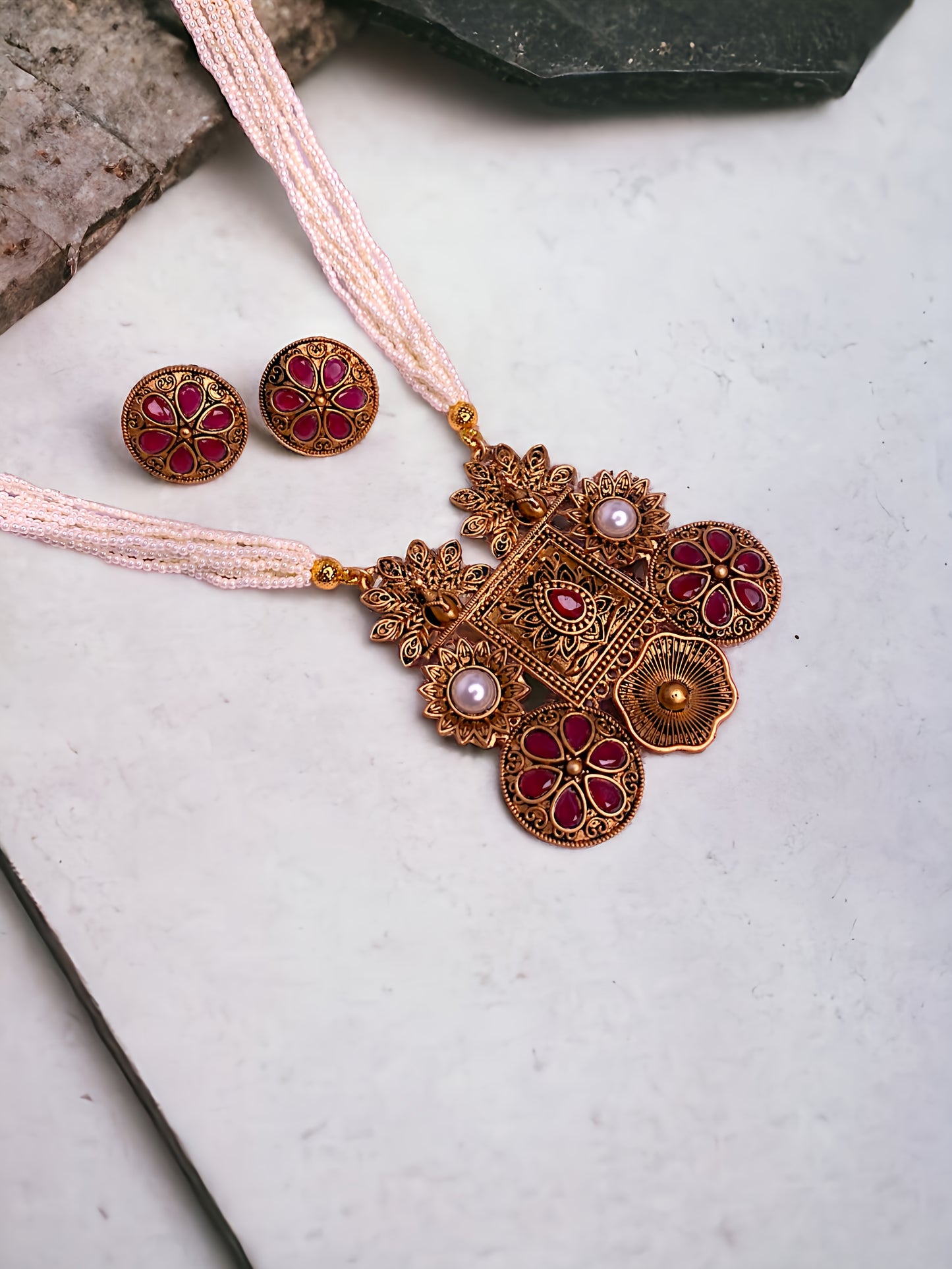 Designer Victorian Finishing Long Necklace Set