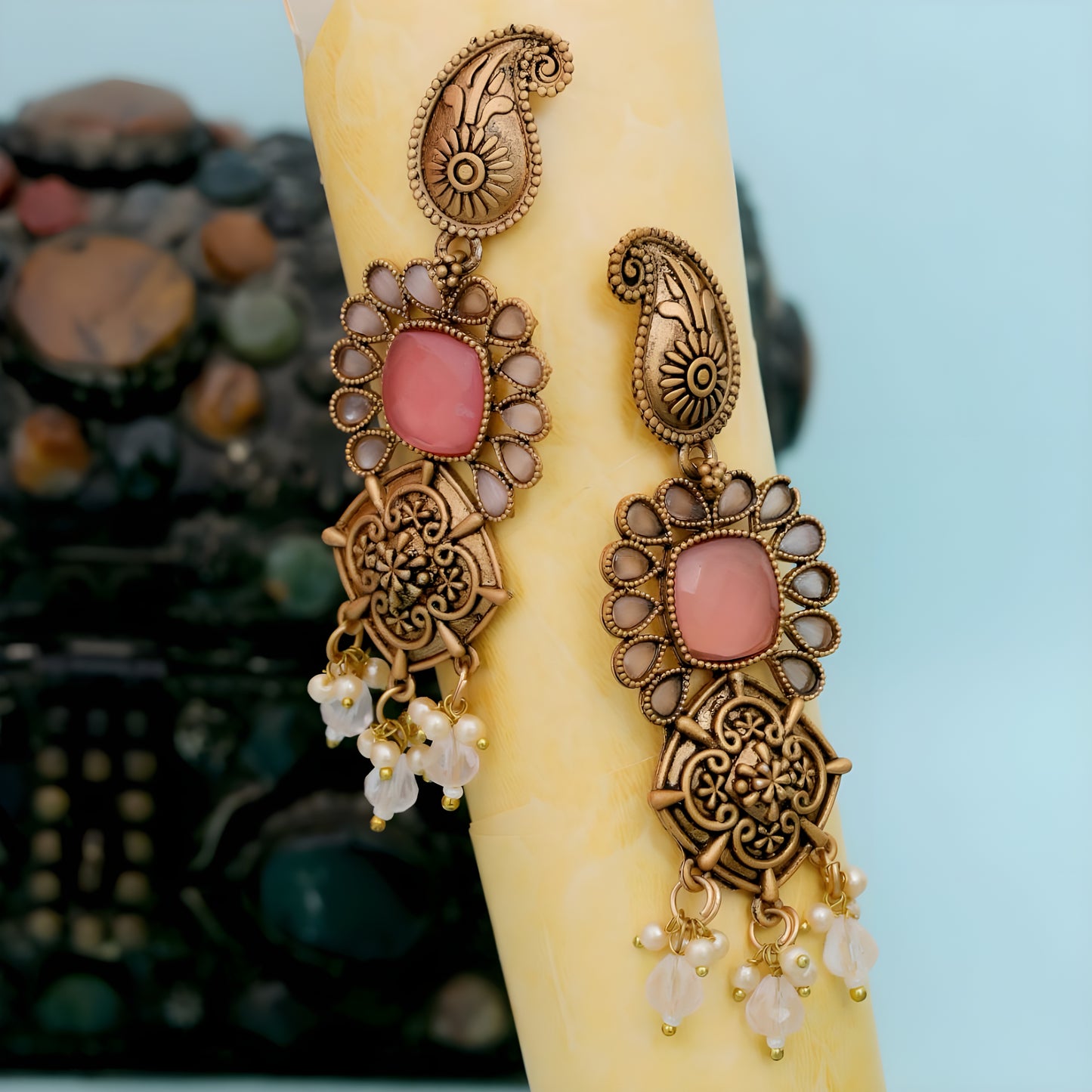 Gold-Toned Traditional Earrings