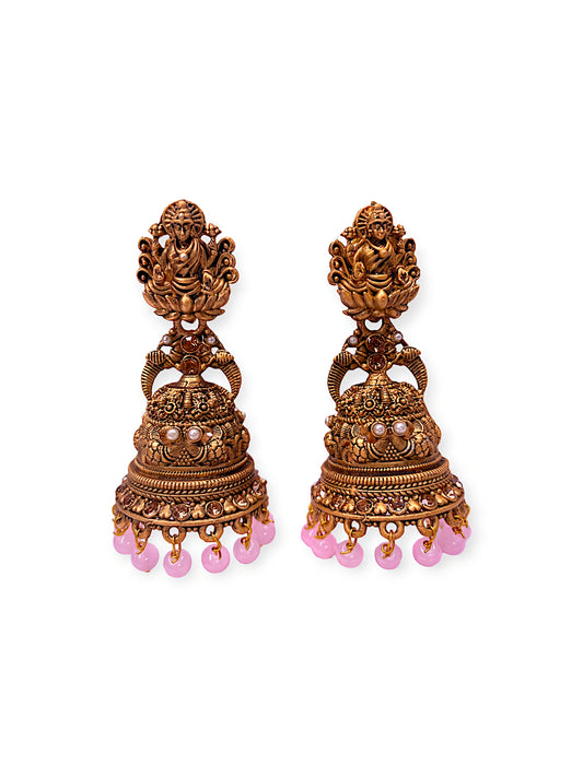 Lakshmi temple Jhumki | Vatiyaana Jewelry