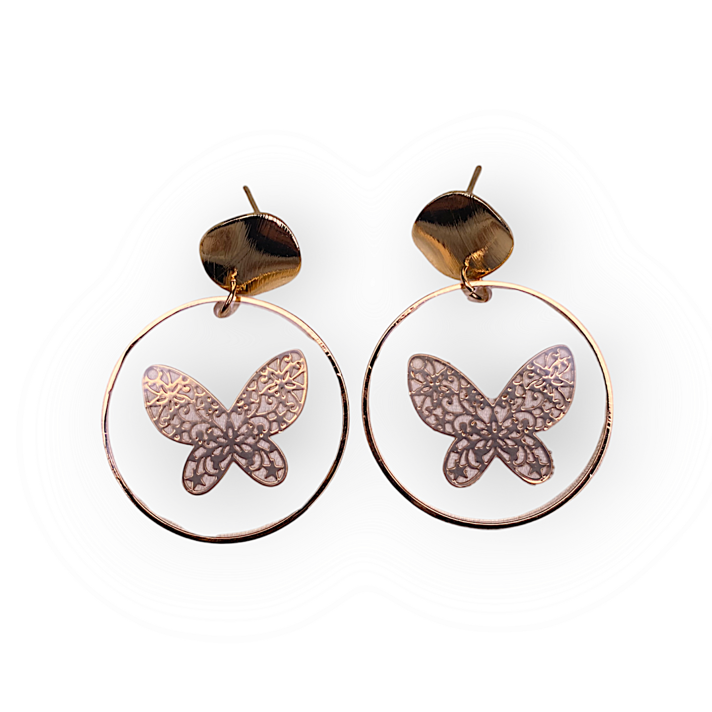 Butterfly Resin Gold Plated Dangler Earrings