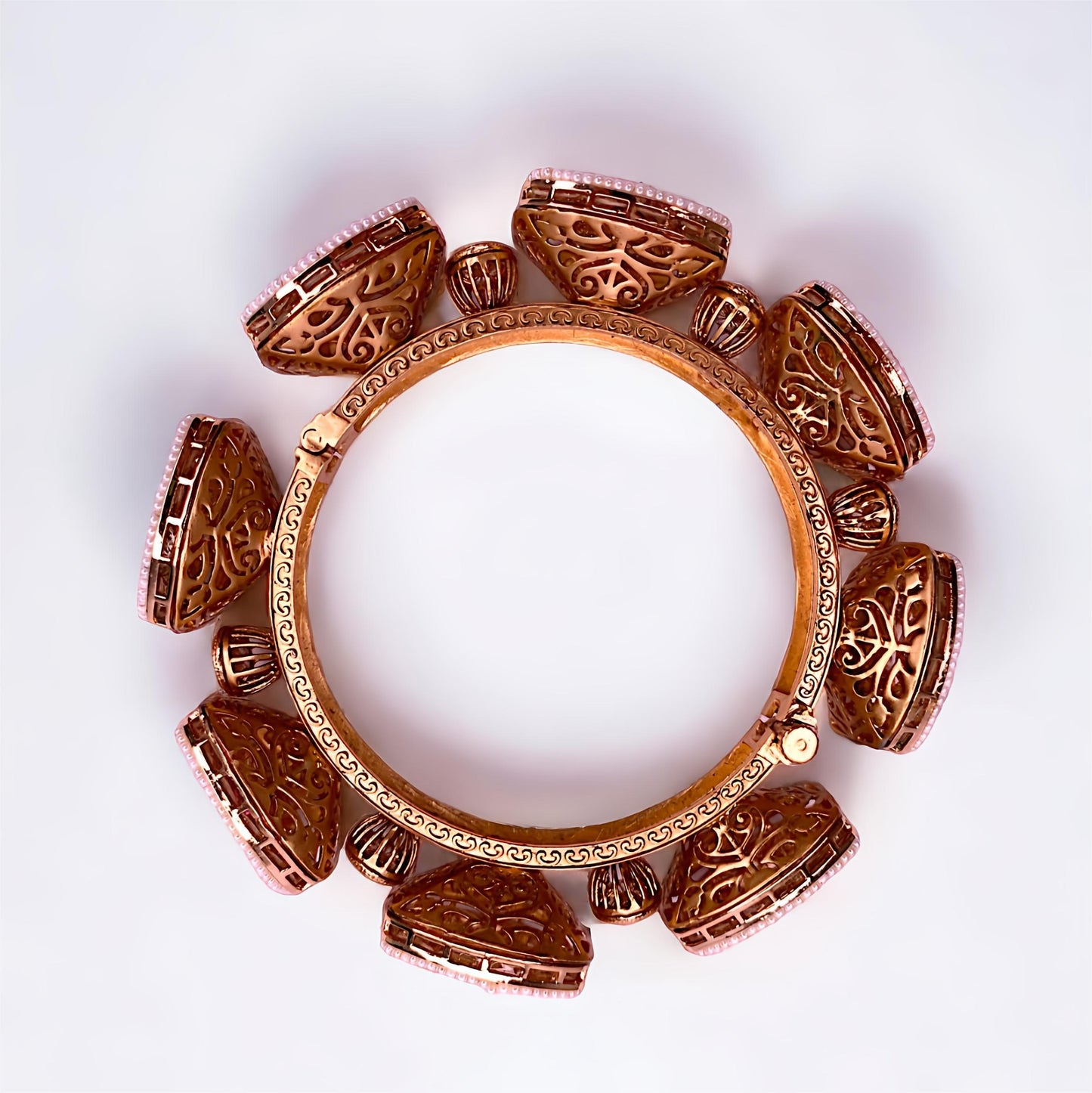 Royal Looking Polki Openable Kada Bangle Gold Plated