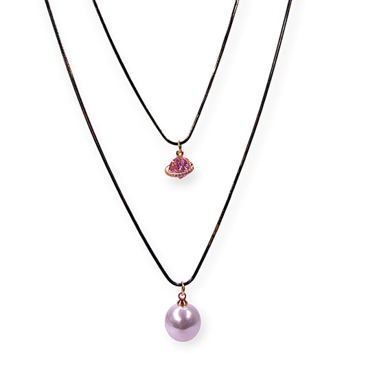 Mini Love Planet With Classic South Sea Pearl Gold-Toned Necklace