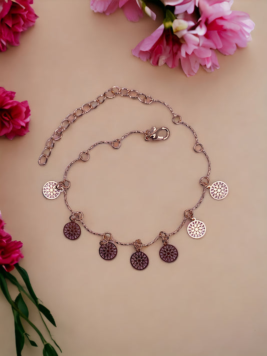 Round Coin Anklet For women Gold plated