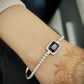 Lucky Design Steel Emerald Cut Tennis Bracelet