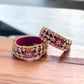 Red Kundan Decorated And Gold Plated Flower Kada