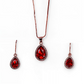 Beautiful Red Stone Pendant Set