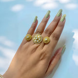 Vatiyaana  Heritage Polki Two-Finger Ring