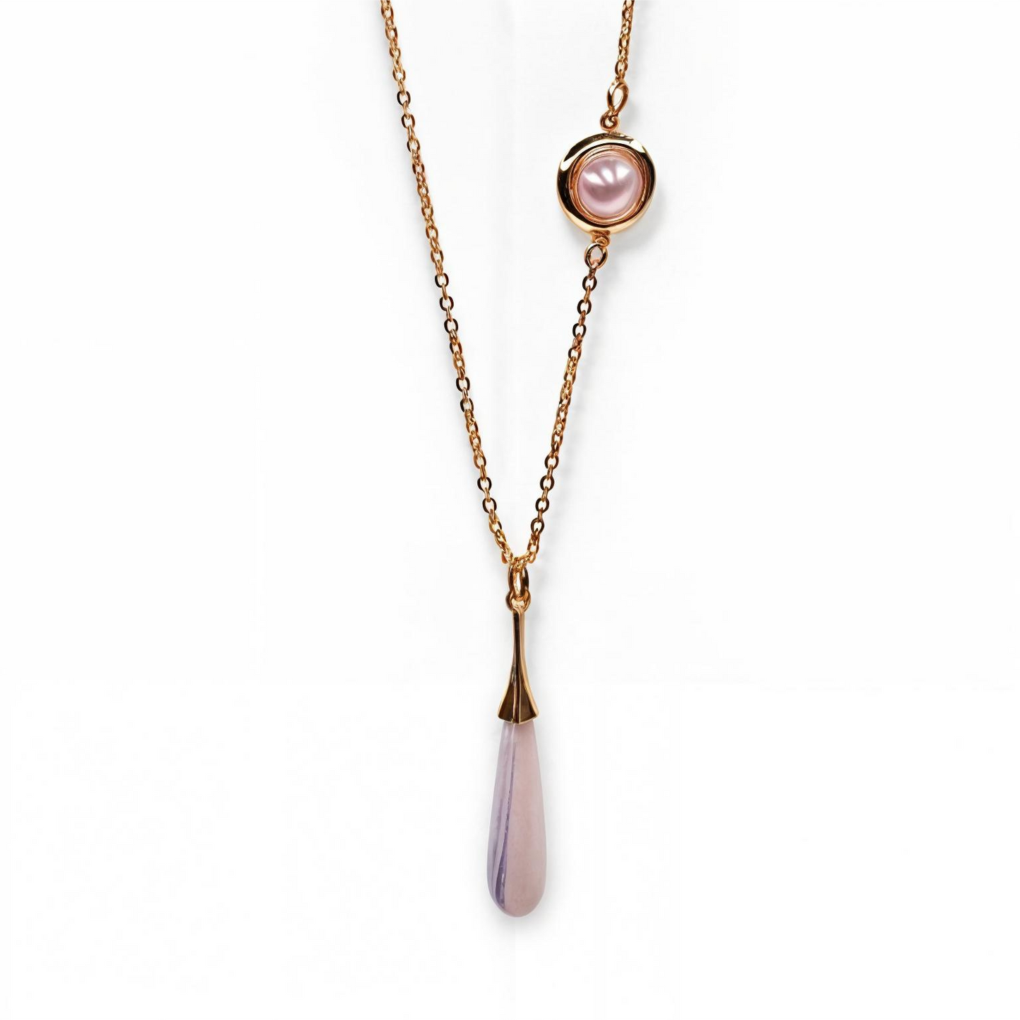 White Drop Pearl Chain Pendant