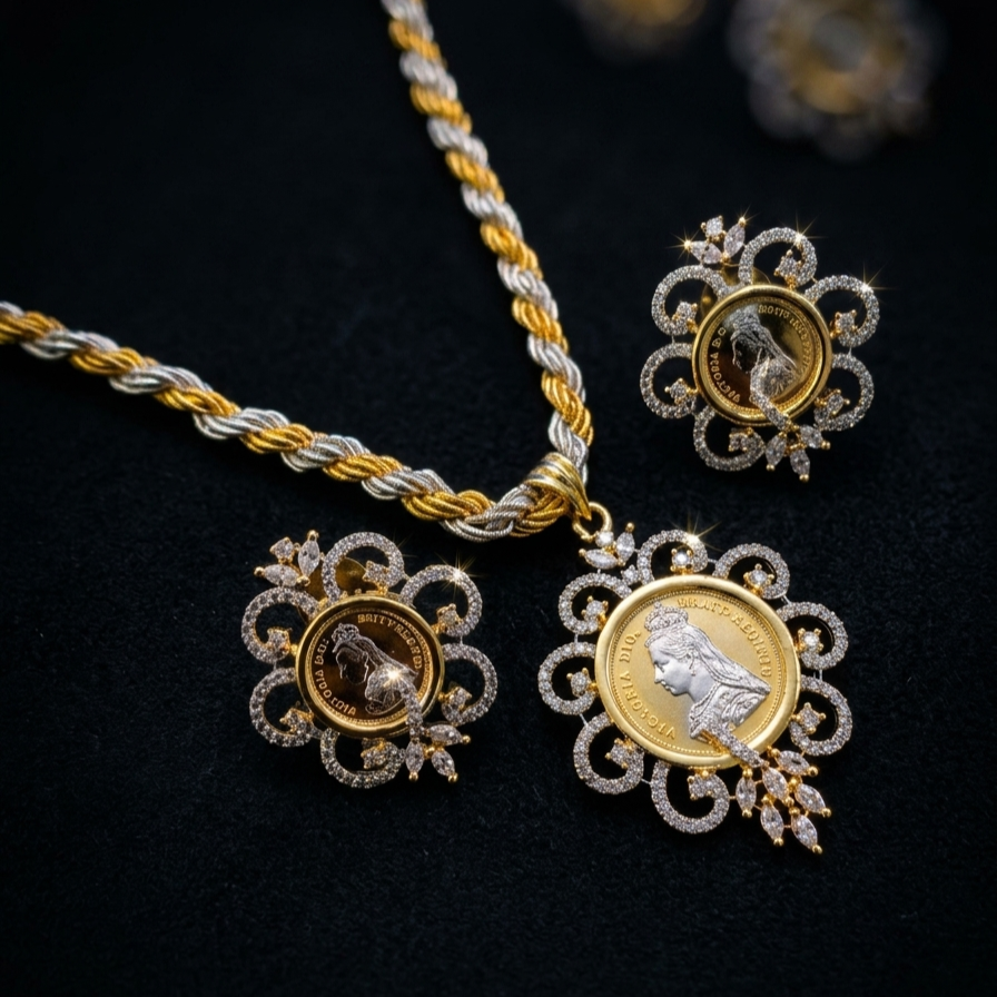 Royal Victoria Coin Pendant Set