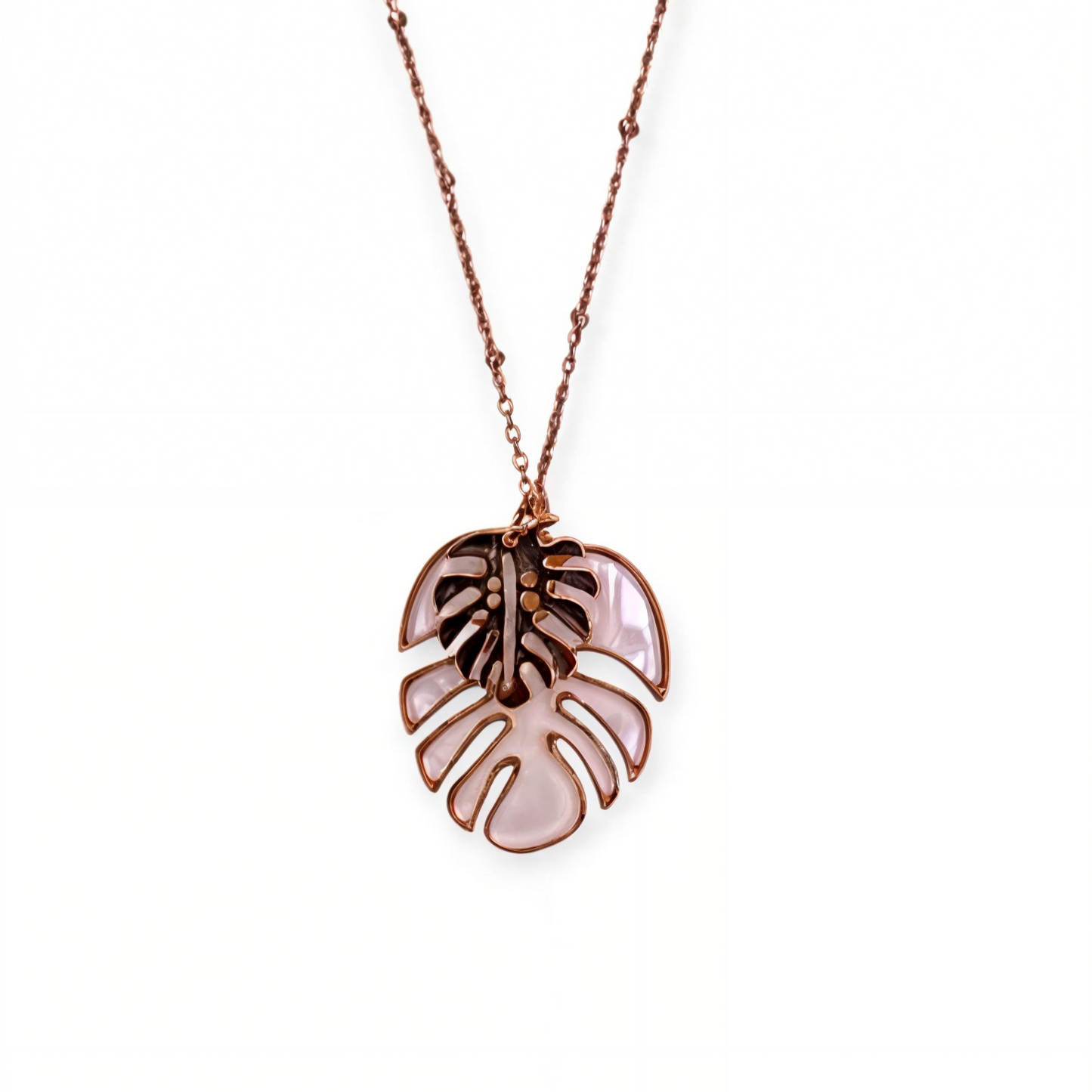 Golden Palm Leaf Pendant Necklace