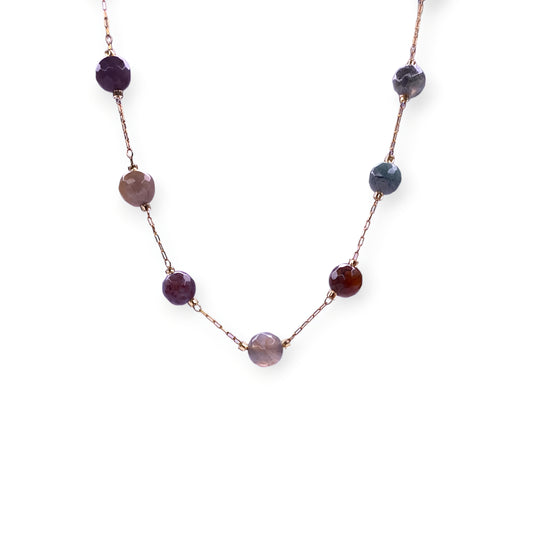 Multicolor Agate Beads Necklace