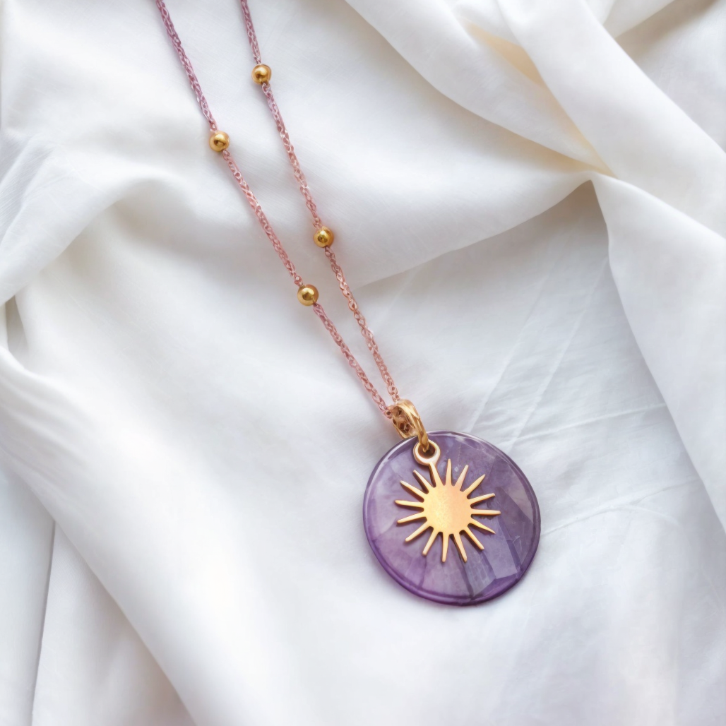 Rising Sun Charm Pendant Necklace