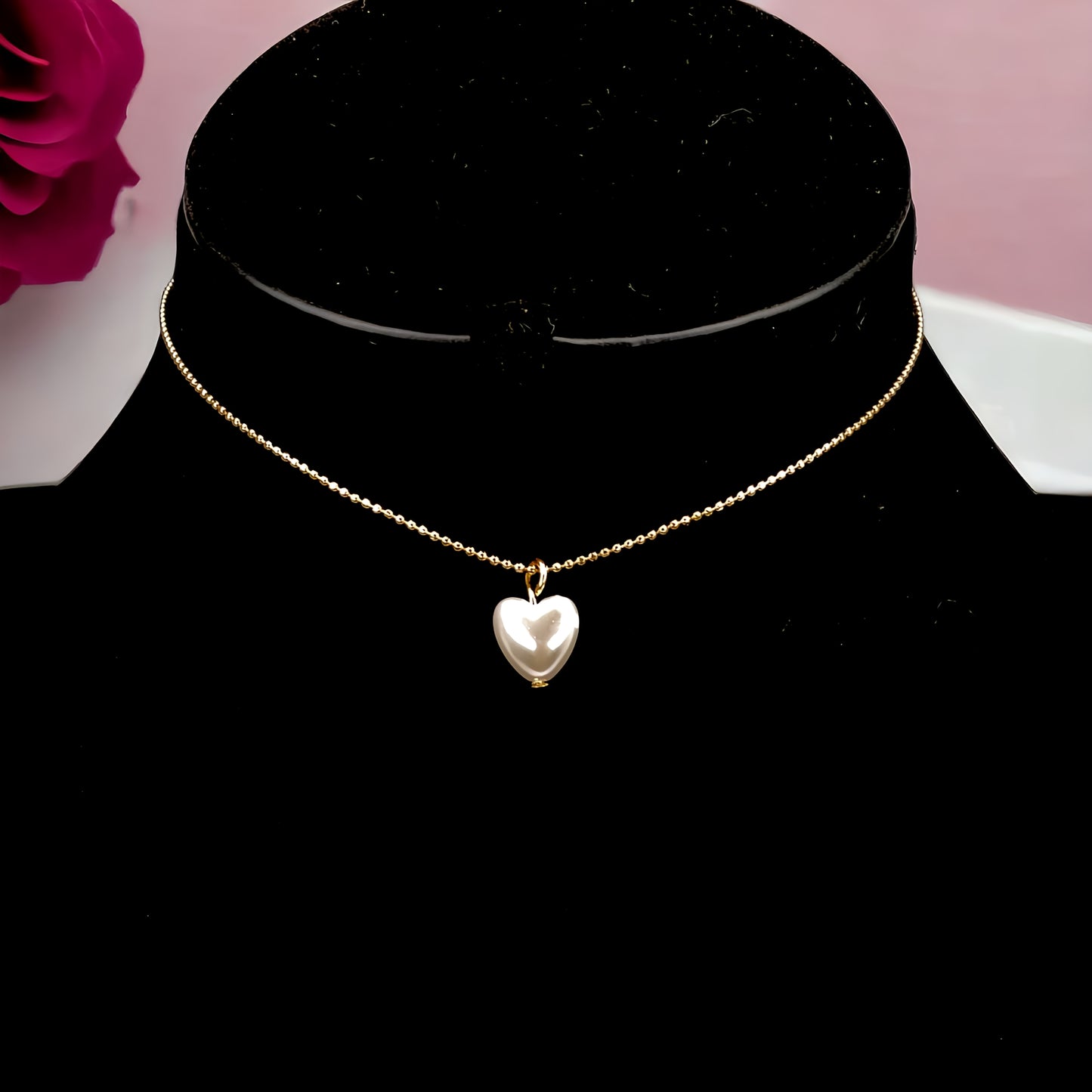 3 Layer Choker with Heart Shaped Pendant