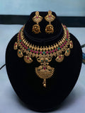 Regal Temple-Style Peacock Necklace Set