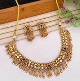 Antique Gold-Plated Floral Mesh Necklace Set