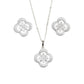 Beautiful Clover Cut AD Chain Pendant Set with Studs