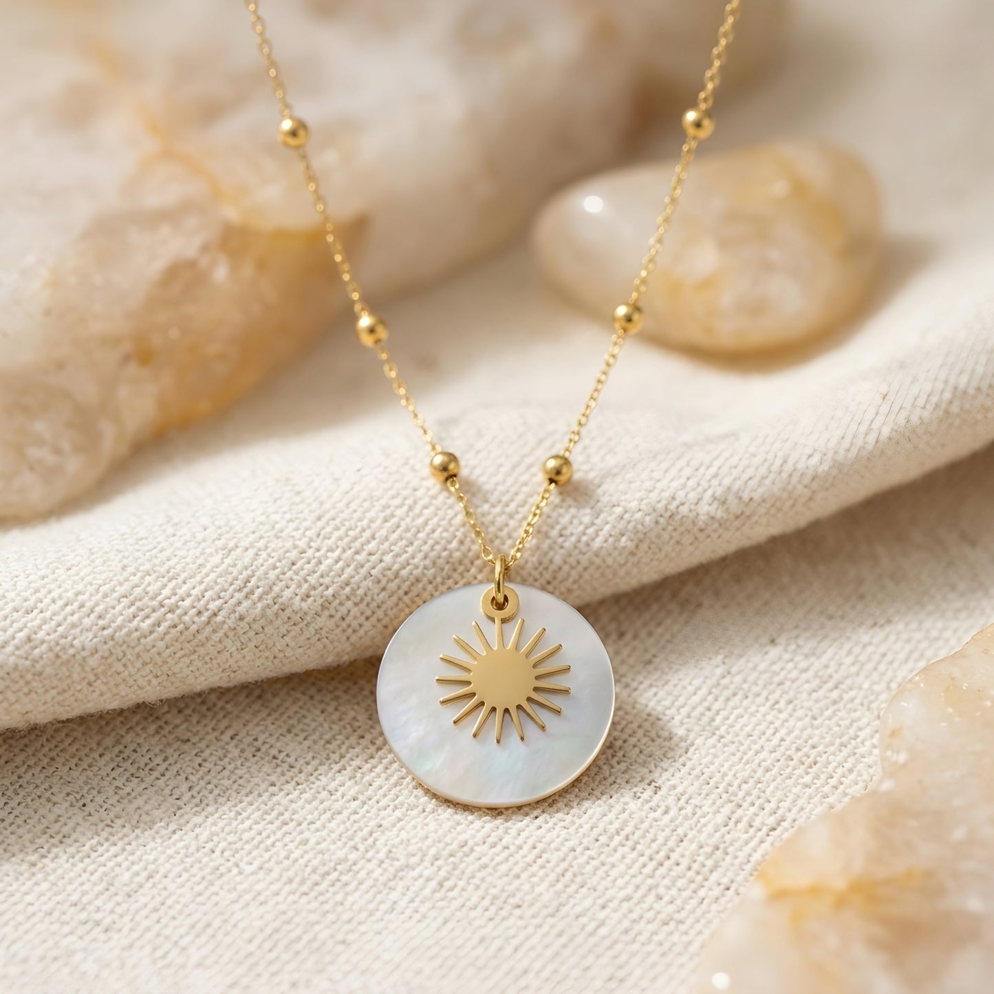 Rising Sun Charm Pendant Necklace