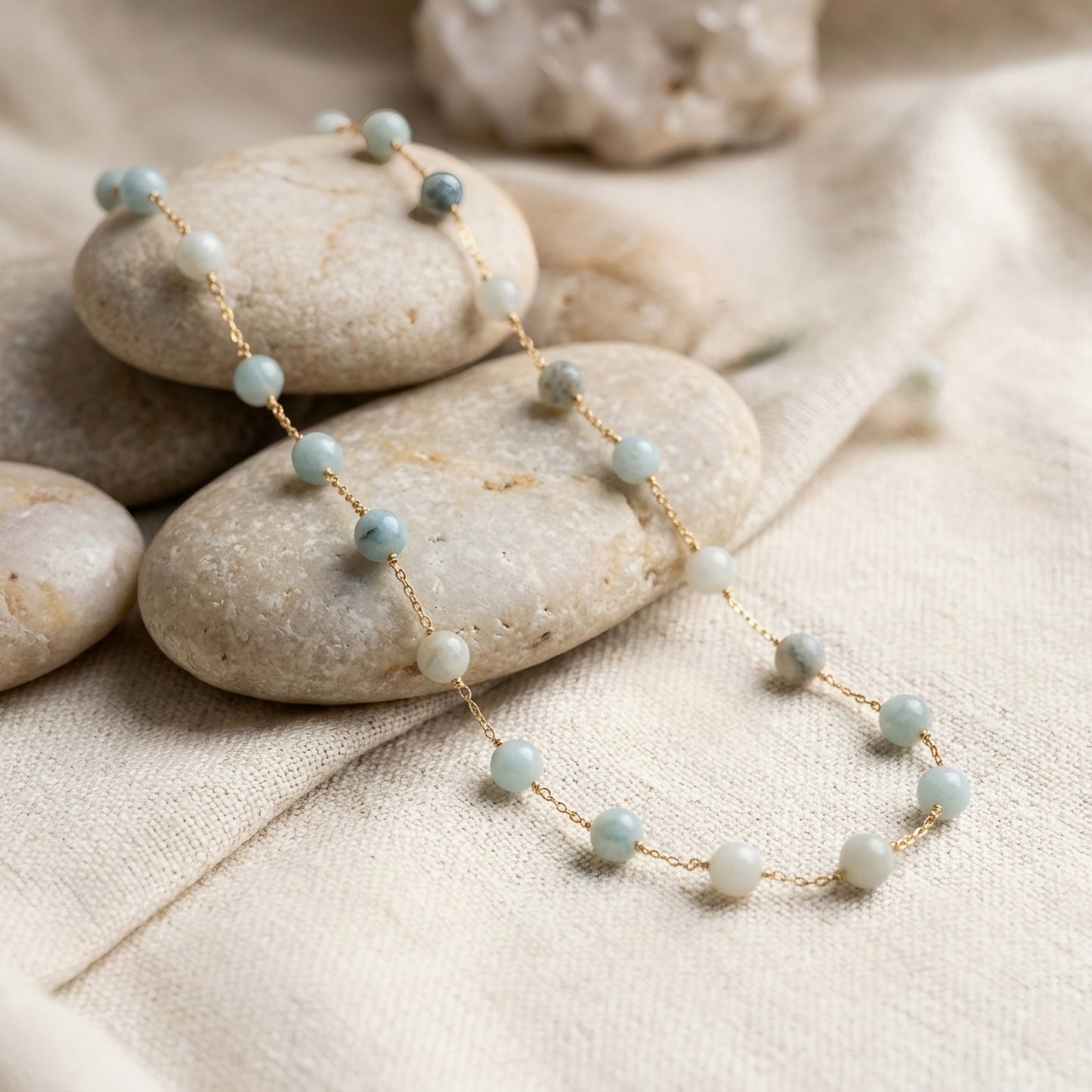 Sky Blue Beads Necklace