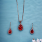 Beautiful Red Stone Pendant Set