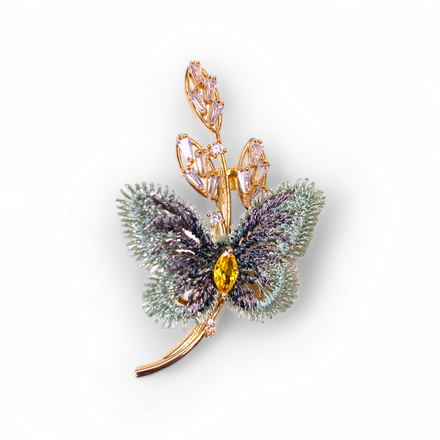 Radiant Flutter Butterfly Brooch in Gold Plating