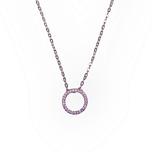 Dainty Silver-Plated Hollow Round Pendant