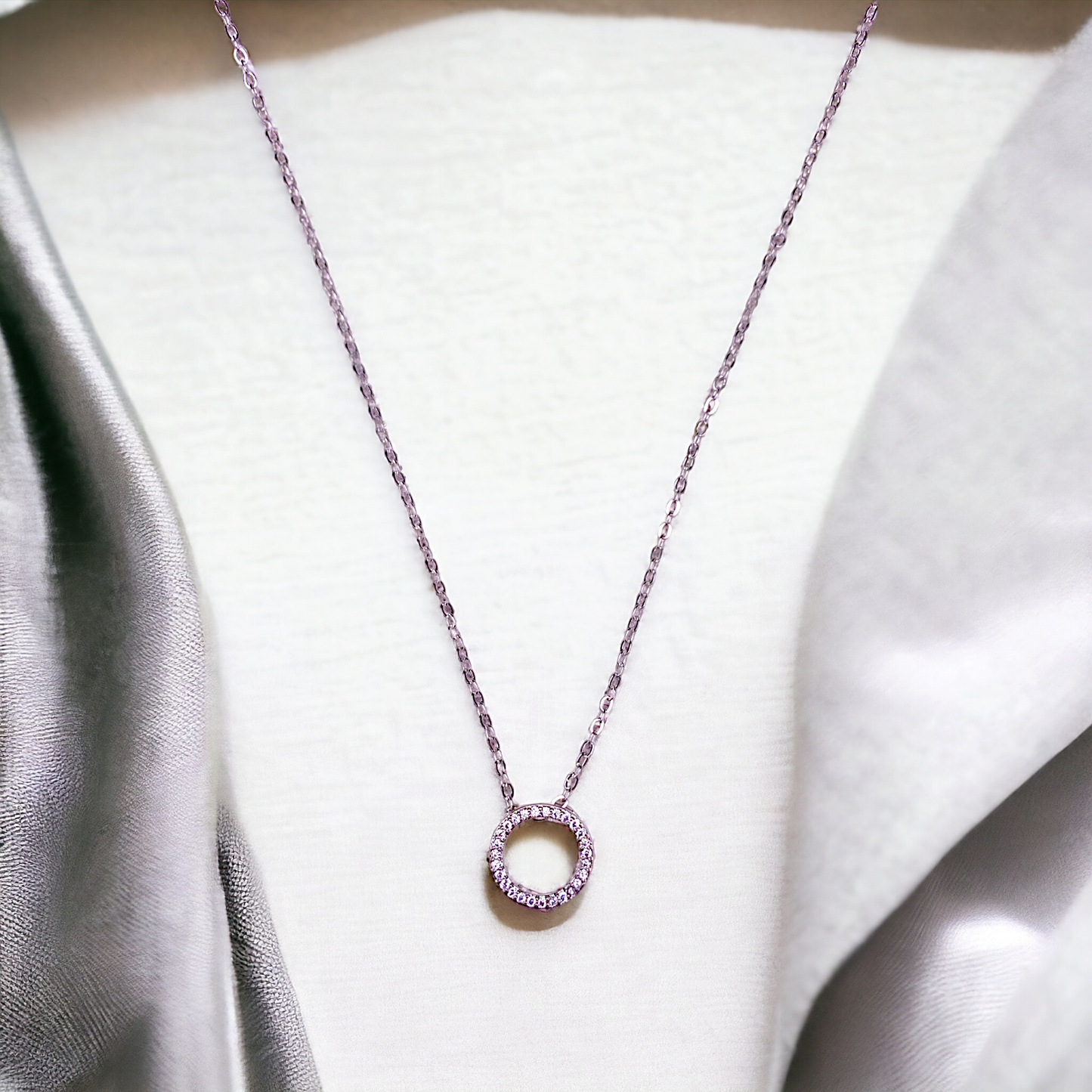 Dainty Silver-Plated Hollow Round Pendant