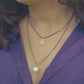 Radiant Floral Pendant with Pearl 2 Layer Necklace