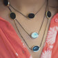 Multi Layer Black Faux Onyx Stone Necklace