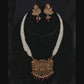 Women Gold-Plated, Off-White & Red Stone-Studded Necklace Set