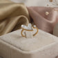 HEART clover mother of pearl RING Gold plated