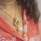 Golden Plated Long Chain Pendant with Hanging Pearl