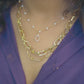 Elegant Multi Layer Gold Plated Korean Necklace with Pearls & CZ Stones