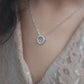 Dainty Silver-Plated Hollow Round Pendant