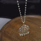 Beautiful Polki Chain Pendant Set with White Pearls